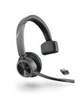 Poly - Voyager 4310 UC Wireless Headset (Plantronics) - Single-Ear Headset with Boom Mic - Connect to PC/Mac via USB-A Bluetooth Adapter, Cell Phone via Bluetooth - Works with Teams, Zoom & More