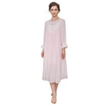 OKSakady Aux Femmes Manche Longue Coton Chemise De Nuit Longueur Midi Dentelle Princesse La Robe du Soir Robe De Pyjama