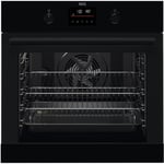 AEG 6000 Series SteamBake Electric Single Oven - Black