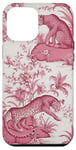 iPhone 12 Pro Max French Pink Toile Chinoiserie with Flowers & Leopards Case