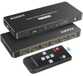 Switch HDMI 4K, Multi HDMI Switch HDMI 5 Entrées 1 Sortie, Commutateur HDMI avec Télécommande, Multiprise HDMI 5 Port HDMI Selector Box Supporte 4K 3D UHD, Multi HDMI pour TV, PS5,Blu-Ray, DVD, Xbox