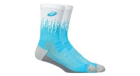 Chaussettes asics performance run crew blanc bleu