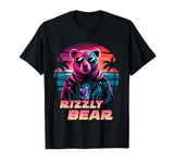 Rizzly Bear Synthwave Retrowave Aesthetic 80s Vibes T-Shirt