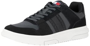 Tommy Jeans Baskets Homme Brooklyn en Daim, Noir (Black), 46