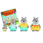 Li'l Woodzeez - GrayPaws Wolf Family - Ensemble de Jouets 5 pièces avec Figurines d'animaux Miniatures et Livre d'histoires - Jouets et Accessoires pour Animaux pour Les Enfants de 3 Ans et Plus