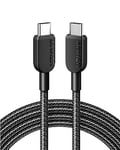 Anker USB C to USB C Charger Cable (6 ft / 1.8 m), 60W USB 2.0 Type C Cable, Fast Charging Power for iPhone 16/15 Series, Galaxy S22, iPad Pro 2021, iPad Mini 6, iPad Air 4, MacBook Pro 2020 and More