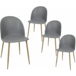 Altobuy - maddy - Lot de 4 Chaises Scandinaves Grises