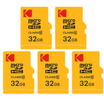 KODAK Pack de 5 Cartes Mémoire Micro SDHC 32 Go avec Adaptateur - Solution de Stockage Haute Vitesse