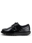 Kickers Kick Lo Vegan Patent Shoes - Black, Black, Size 3, Women