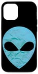 Coque pour iPhone 15 Pro Blue Sci-Fi UFO Flying Alien Face Cosmique Extraterrestre