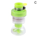 Adjustable Outlet Water Filter Tap Head Splash Proof Booster C Green