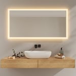 EMKE Miroir de Salle de Bain avec éclairage 120x60 cm, 3000K/6500K, Miroir antibrouillard avec Interrupteur à Bascule, IP44, Miroir Mural économique