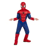 RUBIES - SPIDER-MAN - Marvel officiel - Déguisement pour enfant de luxe Spider-Man. Taille 5-6 ans. Costume avec combinaison aux muscles rembourrés + cagoule attache velcro + couvre-bottes intégrés