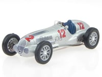 Mercedes W125 1937 silver Nr 12 modelcar in Vitrine 1:43