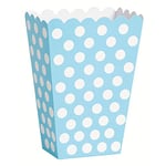 Unique Party - 59299 - Paquet de 8 Boîtes de Pop-Corn à Pois - Bleu Pastel