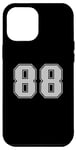 Coque pour iPhone 14 Pro Max Numéro #88 Argent Numéro Sportif Varsity