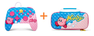 Manette filaire et Pochette décor KIRBY pour NINTENDO SWITCH POWERA