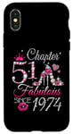 Coque pour iPhone X/XS Chapter 51 Fabulous Since 1974 51st Birthday Queen Diamond