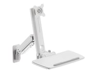 Multibrackets M Workstation Arm Single - Monteringssats (Tangentbordsmontering, Monitorfäste) - För Lcd-Bildskärm/Tangentbord - Grundläggande - Plast, Aluminium, Stål - Vit - Skärmstorlek: 15"-27" - Väggmonterbar