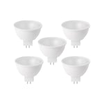 Lot 5 Ampoules réflecteur LED GU5.3 Eclairage 5W blanc chaud