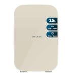 Cecotec Mini Frigo Bolero MiniColing 25L Bahamas Beige. Capacité 20 L, Fonctionnement 12-220 V, Compatible avec Caravanes, Fonction Chaud et Froid, Température Réglable de 7 ºC à 65 ºC