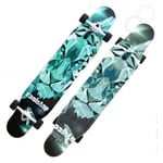 Qinmo Beginners Get Started Wooden Scooter Students Four-wheel Longboard Big Surfing Skateboard Professional Deck Teens Brush Street Dance-board (Color : Green)