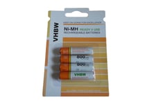 vhbw 4x AAA Micro batteries pour téléphones sans fil, compatible avec Telekom T-Com T-Easy CA32, Speedphone 100, 500, AVM Fritz!Fon C3