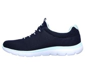 Skechers Femme Summits Sneaker, Navy Mesh Aqua Trim, 39.5 EU