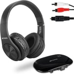 Ta005 Casque Tv Sans Fil,Casque Audio Sans Fil Pour Television,Intégré Rechargeable Batteries,Supports Stéréo,Aux Et Rca Entrée,Volume Elevé Pour Personnes Agées