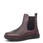 Dr Keller Callie WoMens Wide Fit Leather Chelsea Boots - Burgundy material_real_leather - Size UK 7