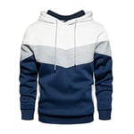 Sweat à Capuche Homme Sweat Manche Longue Pull Sport Slim Fit Casual Automne Hiver Blanc 2XL