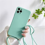 Rokmym Coque pour iPhone 11 Pro avec Cordon de Collier,Coque iPhone 11 Pro Silicone TPU Bumper Coque[Lanière avec Cordon Réglable Longueur Chaîne] Housse pour iPhone 11 Pro