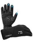 INBIKE Gants Hiver Homme Femme Noir Gants Thermiques Coupe - Vent Hiver Gants VTT en Coton Chaud Cyclisme Running Gants de Ski(XXL)