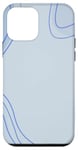 Coque pour iPhone 12 mini Formes géométriques artistiques en ligne neutre bleu clair