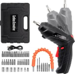 Electric Drill Screwdriver, 47 in 1 Portable Cordless Screwdriver Set Rotated 90