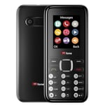 TTfone TT150 Unlocked Basic Mobile Phone UK Sim Free with Bluetooth, Long Battery Life, Dual Sim with camera and games, easy to use, Pay As You Go (EE, with £20 Credit, Black)