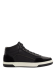 Dune Sydnies Leather Hi-Top Trainers, Black-Leather