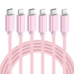 ilikable Lot de 3 Câble USB C vers Lightning 1+2+3M Charge Rapide MFi Certifié Cable iPhone USB C pour iPhone 13 12 11 Pro Max X XR XS Max 8 iPad Pro 2018/Air 2019 Cable USB C iPhone Cable-Rose