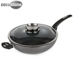 30cm Forged Wok - Tower T81279 Cerastone Non-Stick Coating In Graphite