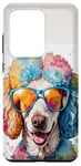 Coque pour Galaxy S20 Ultra Caniche Lunettes De Soleil Chien Coloré Animaux Imprimé