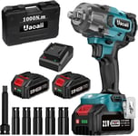 Uaoaii 1000Nm Cordless Impact Wrench High Torque 1/2 Power Battery Impact Gun