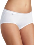 Sloggi Womens Basic+ Mid Briefs 4 Pack - White Cotton - Size Large