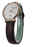 Larsson and Jennings Unisex Aurora Brown Leather Strap Watch, Rose Gold/White Di