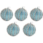 Christmas Ball Ornaments Sequin Baubles 5pc Shatterproof Christmas Decorations Tree Balls for Wedding Party Holiday Decor(Blue)