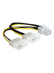 DeLOCK Power Cable - 6 pin PCIe Power to 4 PIN Internal Power - 15 cm