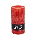 Spaas 8 Bougies Pilier rustiques Non parfumées Rouge 70/130 mm 60 Heures