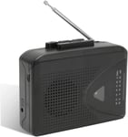 Lecteur de Cassette, Lecteur de Cassette Portable Enregistreur Radio AM FM Stéréo avec Prise Casque 3,5 Mm, Baladeur Rétro Lecteur de Cassette Enregistreur 2 Piles AA ou Alimentation USB