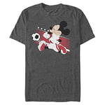 Disney Mickey Classic-England Kick Organic Short Sleeve T-Shirt, Melange Black, XL