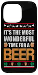 Coque pour iPhone 13 Pro It's The Most Wonderful Time For A Beer Funny Ugly Christmas