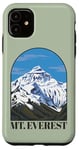 Coque pour iPhone 11 Mont Everest Illustration Vintage Montagne Nature Art